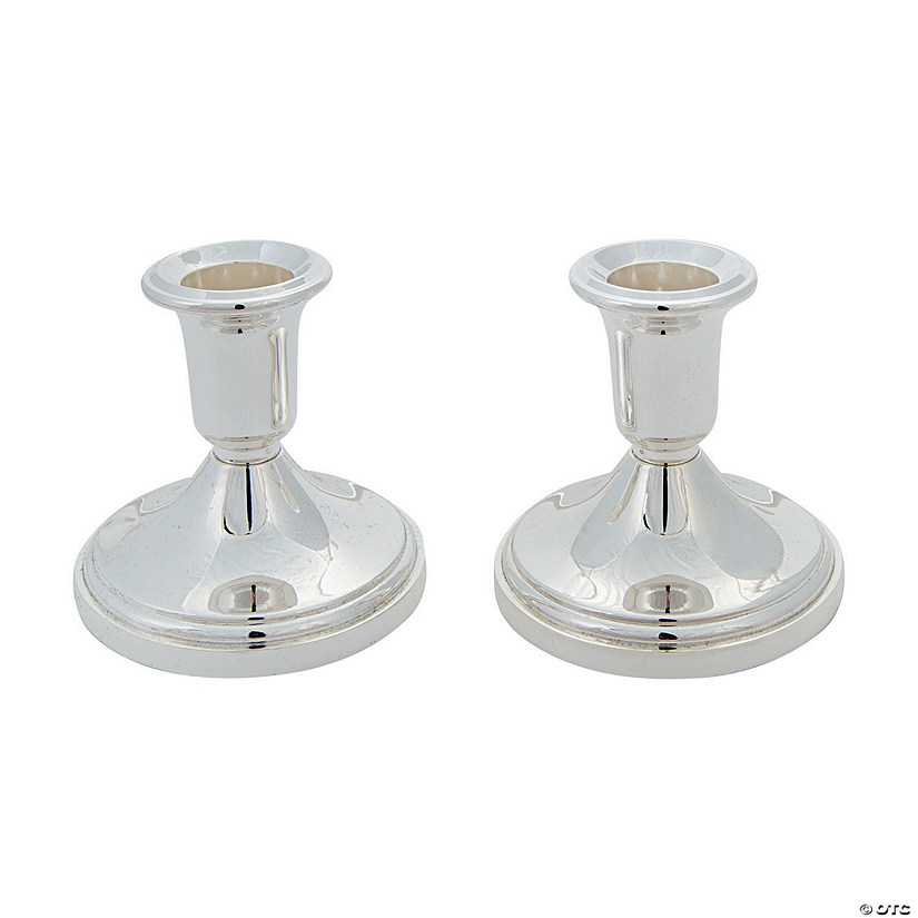 Silvertone Taper Candle Holder Set - 2 Pc. Image