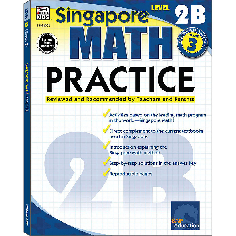 Singapore Math -- Level 2B Math Practice Workbook for 3rd Grade, Paperback, Ages 8--9 with Answer Key Image