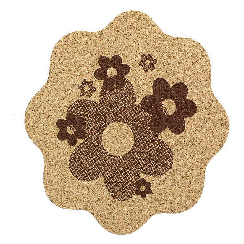 Single Retro Cork Drink Coaster - Daisies Image