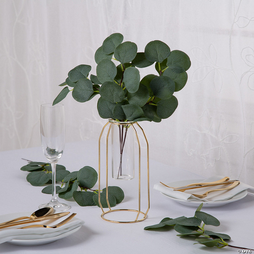 Single Stem Vases with Eucalyptus Leaves Decorating Kit - 8 Pc. Image