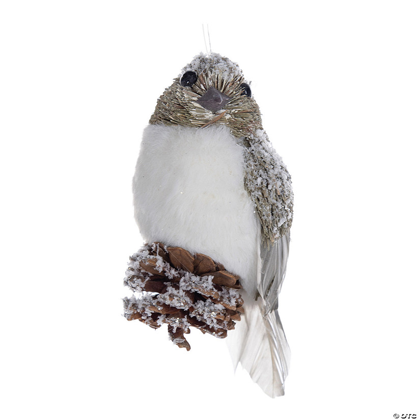 Sisal Bird Ornament (Set Of 12) 5.75"H Foam/Sisal Image