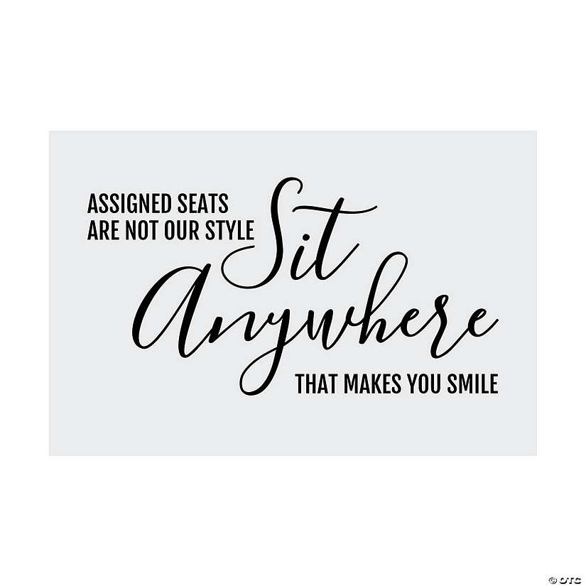 Sit Anywhere Wedding Ceremony Sign Image