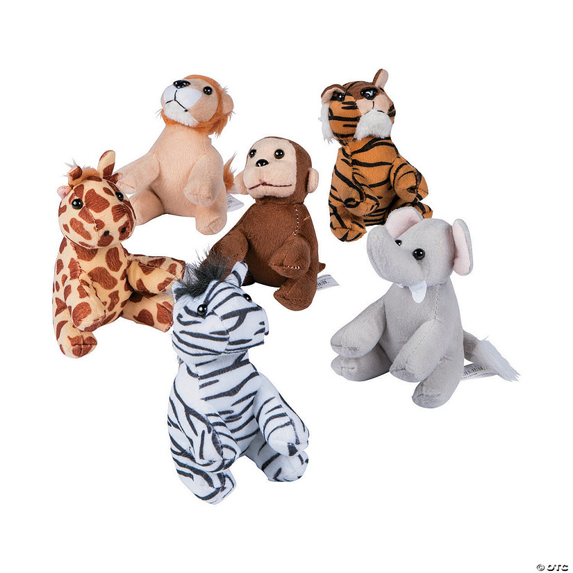 Sitting Stuffed Zoo Animals - 12 Pc. Image