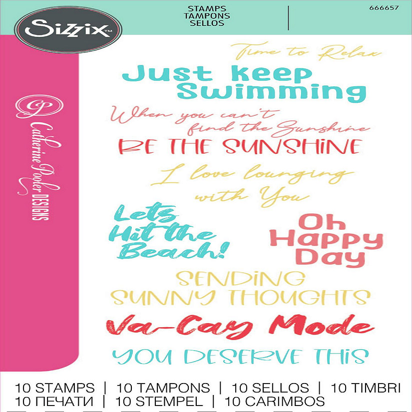 Sizzix Clear Stamps Set By Catherine Pooler 10/Pkg-Va-Cay Mode Image