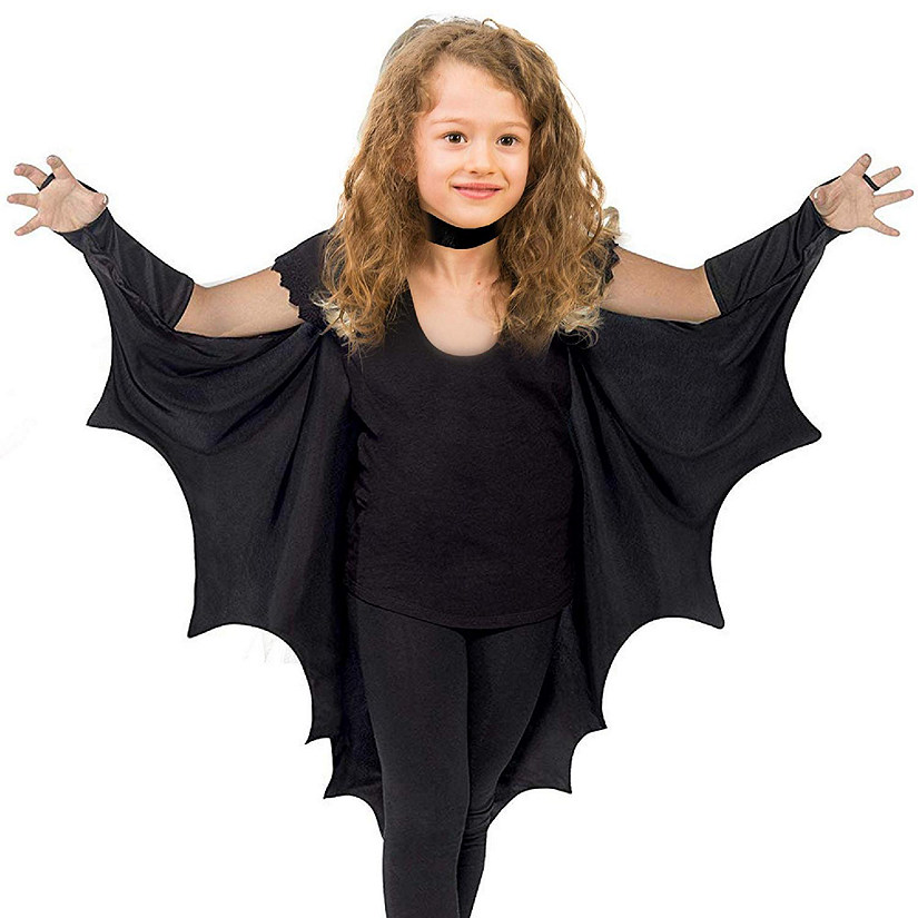 Skeleteen Bat Wings Costume Accessory - Black Wing Set Dress Up Accessories for Dragon, Vampire or Bat Costumes Image
