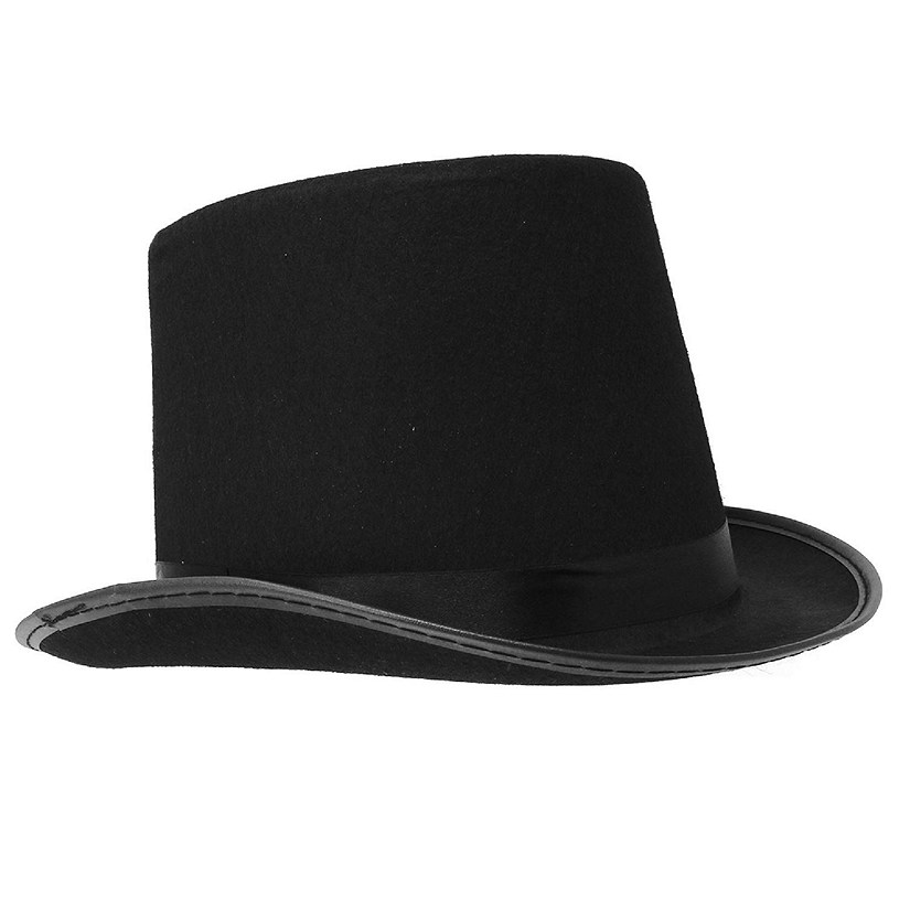 Skeleteen Black Felt Top Hat - Costume Hats for Magician or Ringmaster Costumes - 1 Piece Image