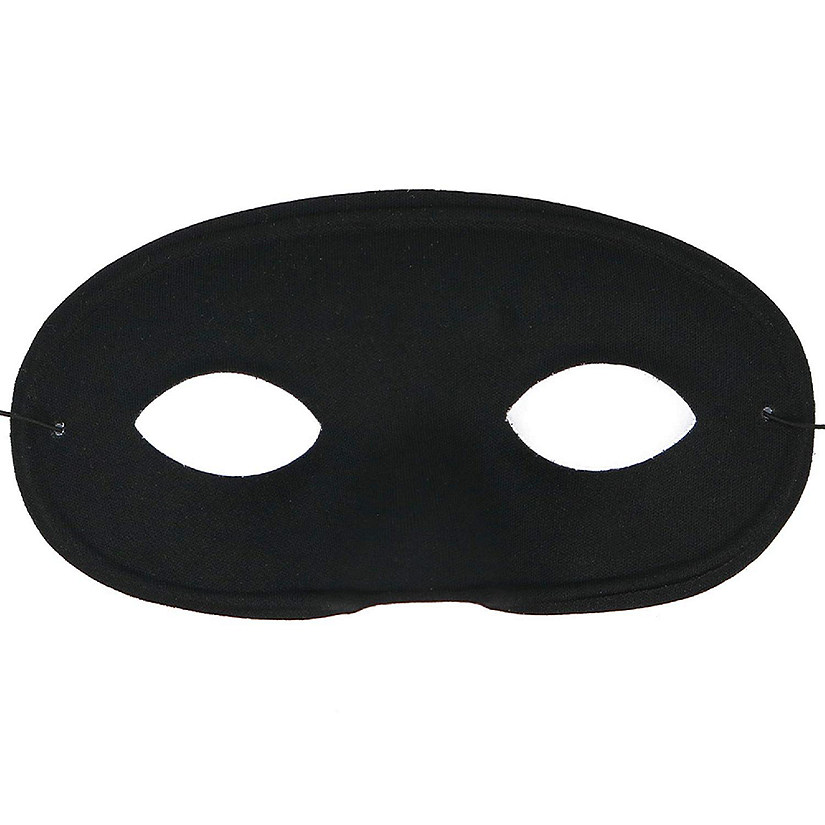 Skeleteen Black Superhero Eye Accessories - Mysterious Black Half Masks Masquerade Accessory for Adults and Kids Image