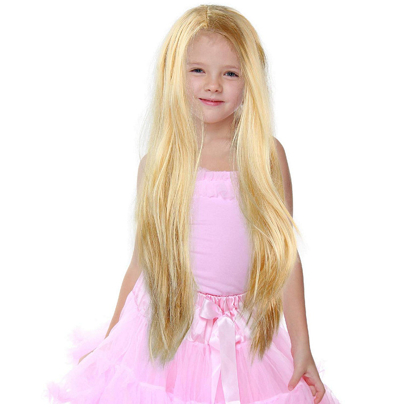 Skeleteen Long Blond Princess Wig - Blonde Kids Pretend Play Costume Accessories Princess Wigs for Children Image