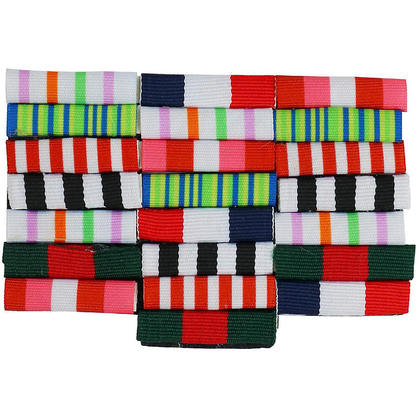 Skeleteen Military Combat Medal Ribbons - Pretend Army War Hero Costume Accessories Ribbon Medals Pins Image
