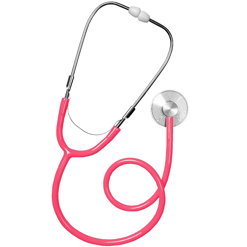 Skeleteen Pink Doctor's Stethoscope Toy - Doctor Or Nurse Pretend Play Costume Accessories and Prop Toys for Kids - 1 Piece Image