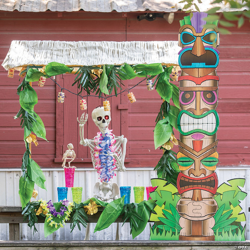 Skeleton Tiki Hut Halloween Decorating Kit - 17 Pc. Image