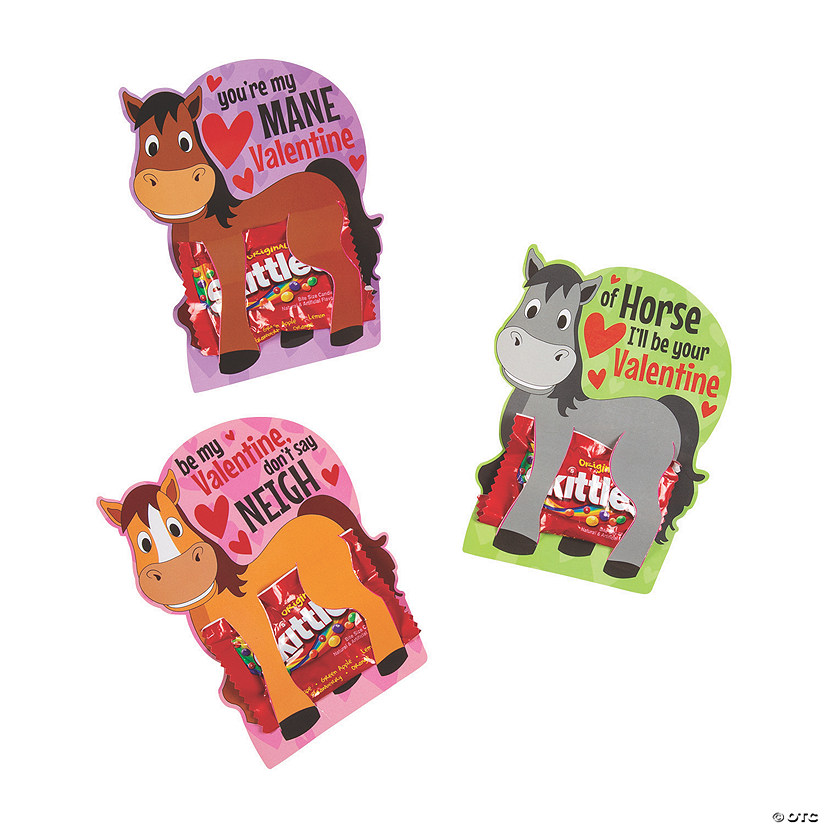 Skittles<sup>&#174;</sup> Fun Size Fruit Candy Valentine Exchanges with Horse Card for 12 Image