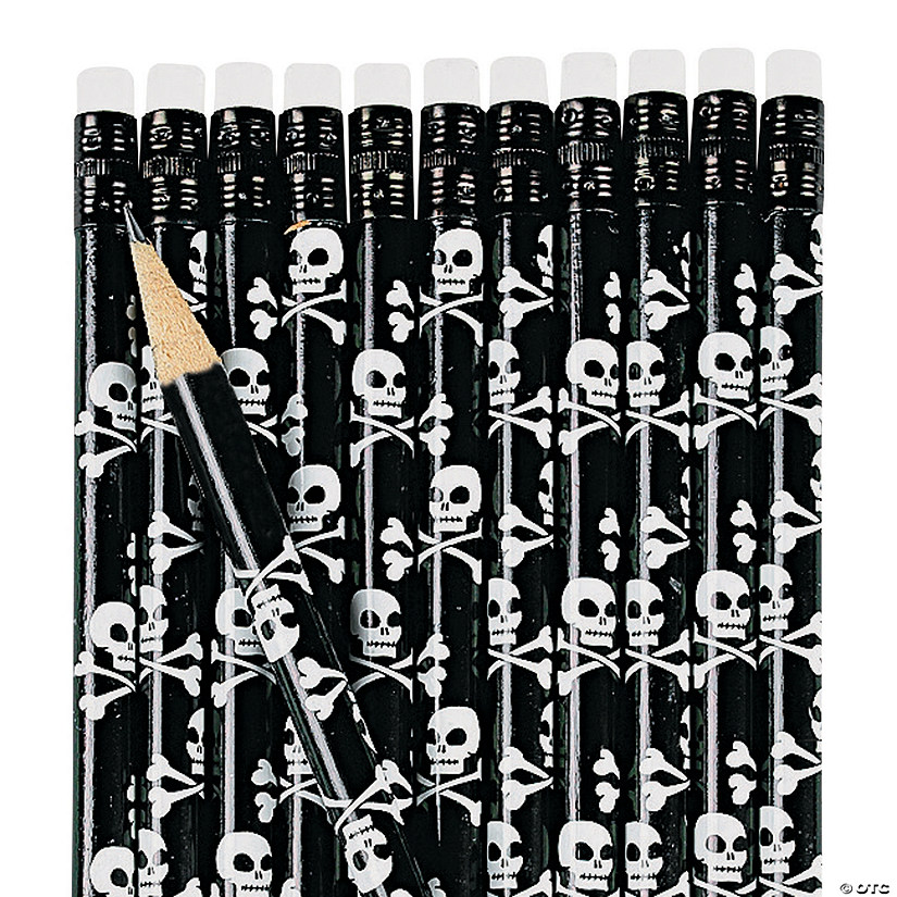 Skull &amp; Crossbones Pencils - 24 Pc. Image