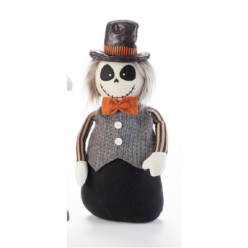 Skully Head Standing Boy Stump Halloween Figurine 13.75 Inches Tall Image