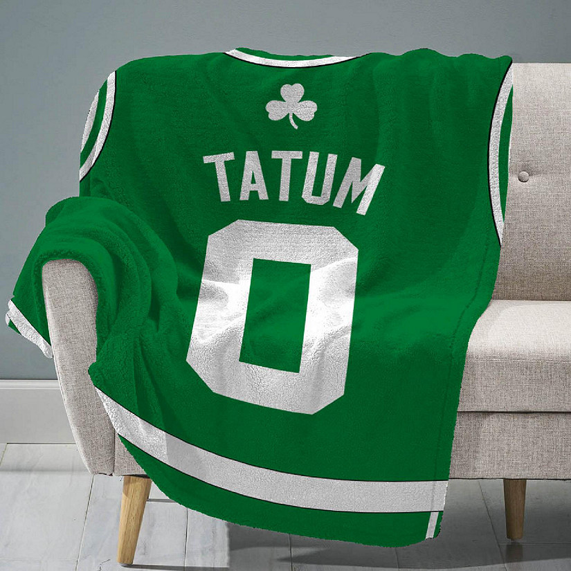 Sleep Squad Boston Celtics Jayson Tatum 60&#8221; x 80&#8221; Raschel Plush Blanket &#8211; An NBA Jersey Throw Image