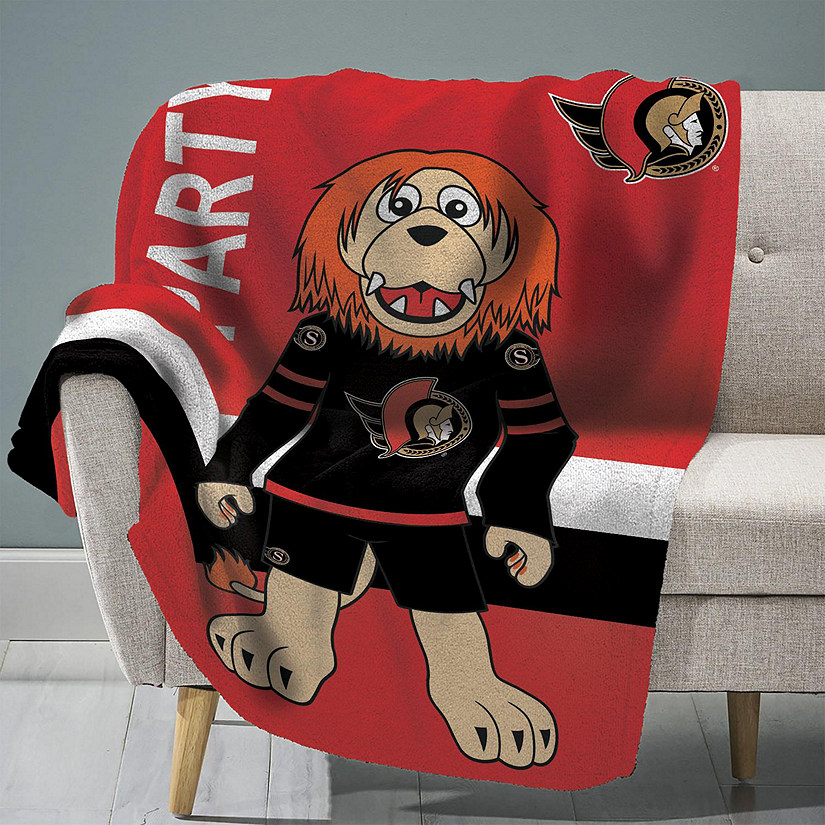 Sleep Squad Ottawa Senators Sparty 60&#8221; x 80&#8221; Raschel Plush Blanket &#8211;An NHL Mascot Super-Soft Throw Image