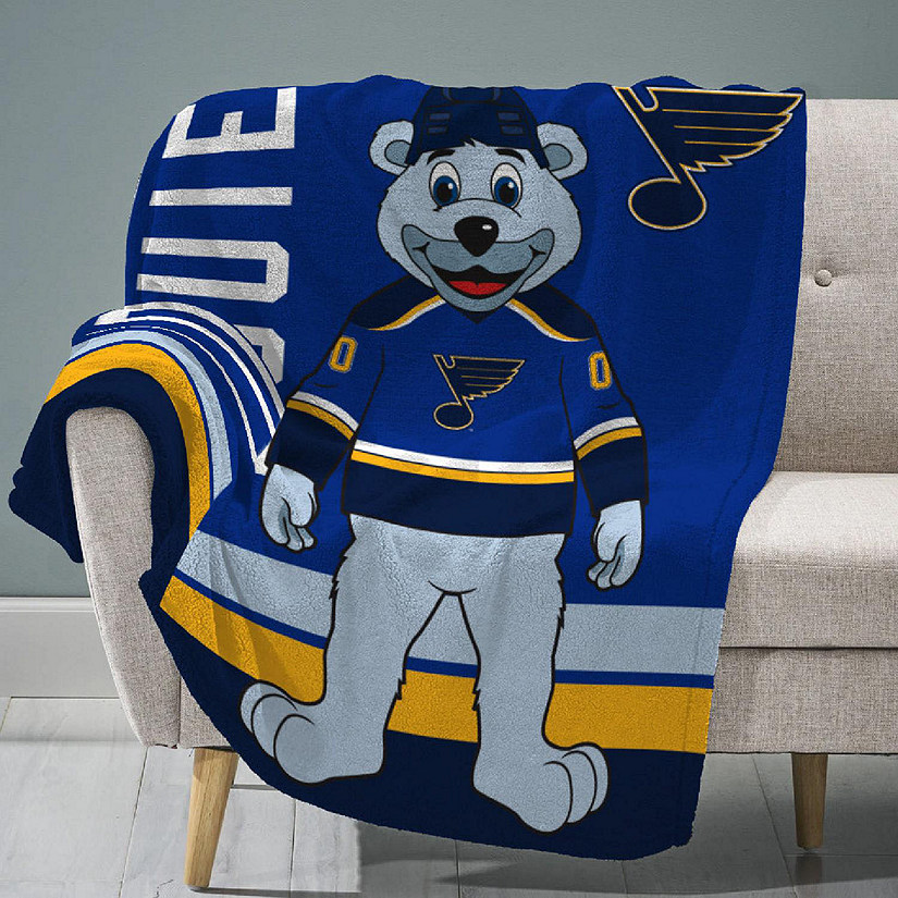 Sleep Squad St. Louis Blues Louie 60&#8221; x 80&#8221; Raschel Plush Blanket &#8211;An NHL Mascot Super-Soft Throw Image