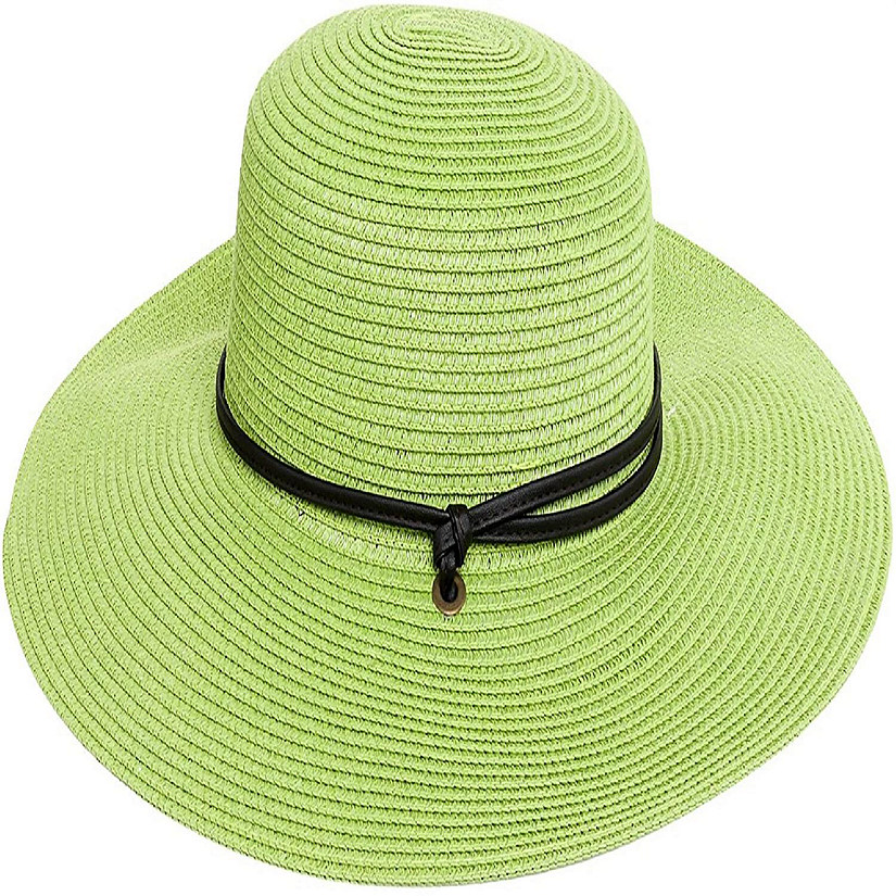 Sloggers Womens Wide Brim Braided Sun Hat With Wind Lanyard Tea Green