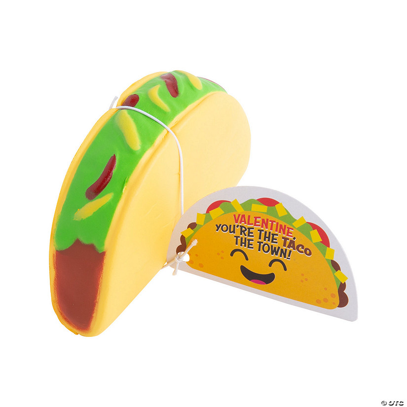 Slow-Rising Taco Squishies Valentine Exchanges with Card for 12 Image