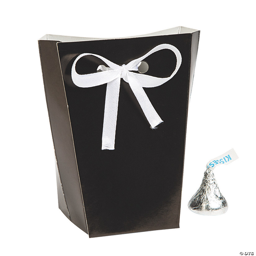 Small Black Favor Boxes with Ribbon - 24 Pc. Image