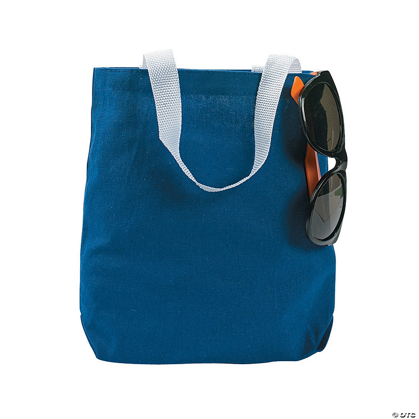 Small Blue Canvas Tote Bags - Discontinued