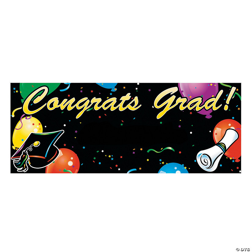 Small Congrats Grad! Plastic Banner - Less Than Perfect Image