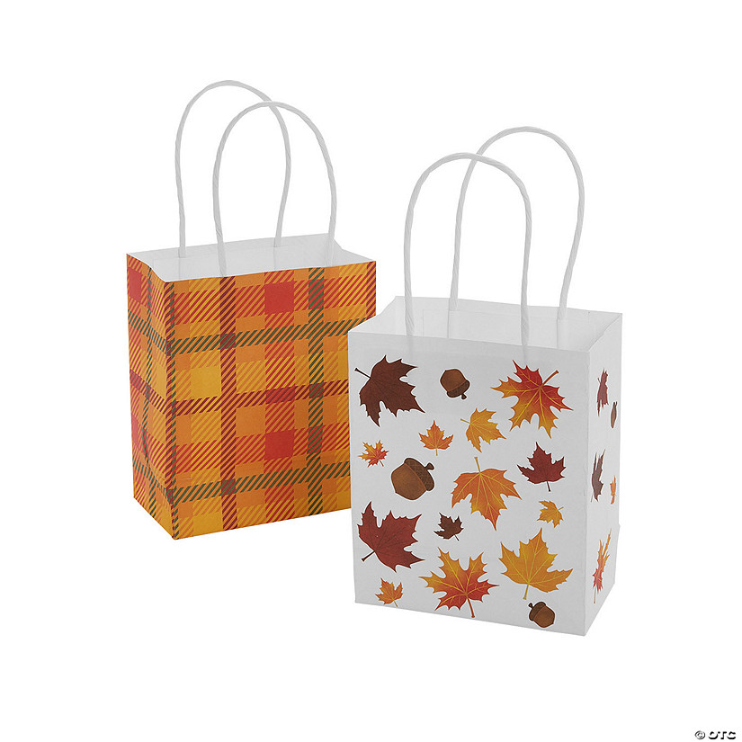 Small Fall Paper Gift Bags - 12 Pc. Image