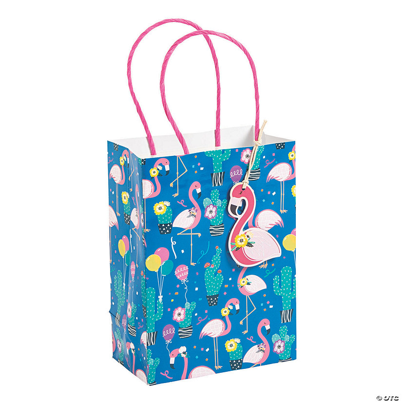 Small Flamingo & Cactus Gift Bags - 8 Pc. Image