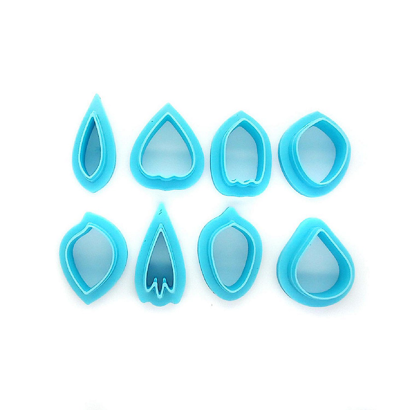 Small Flower Petal Clay Cutters, 8 Different Shapes Image