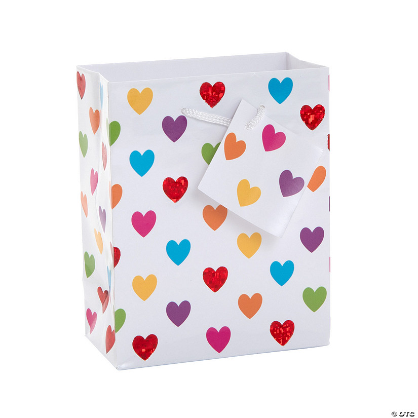 Small Foil Hearts Gift Bags 12 Pc. Oriental Trading