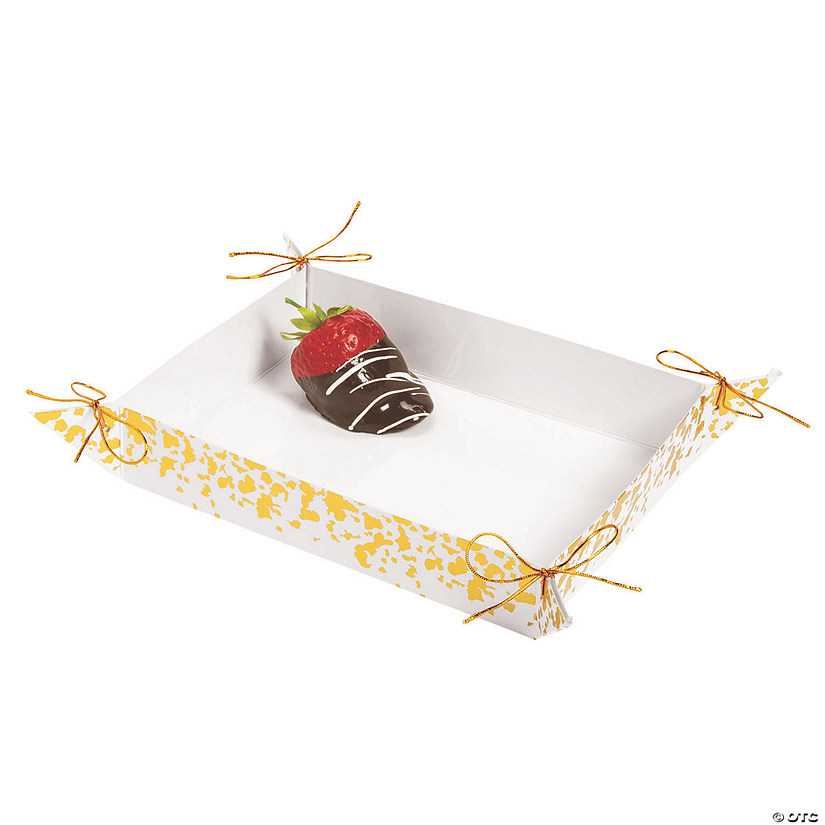 Small Gold Foil Trim Treat Trays - 2 Pc. Image