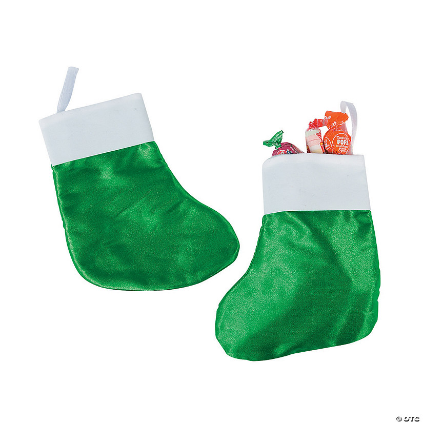 Small Green Christmas Stockings - 12 Pc. Image