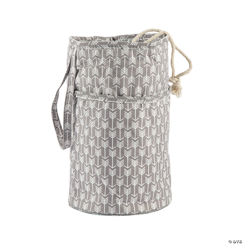 Small Grey Round Knitting Bag Image