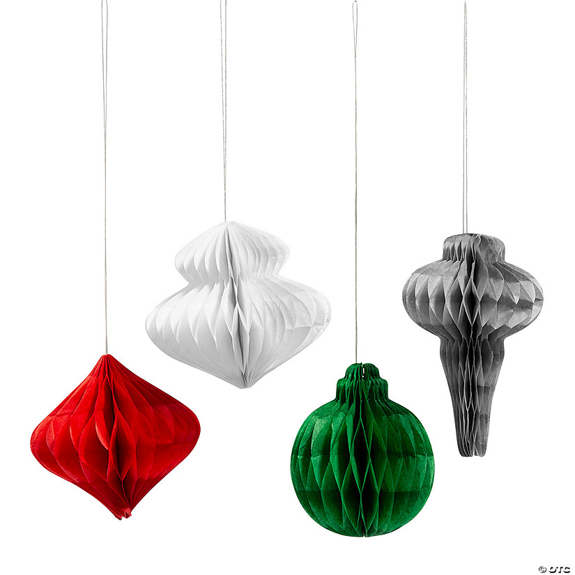 Small Ornament Hanging Honeycomb Decorations - 12 Pc. Image