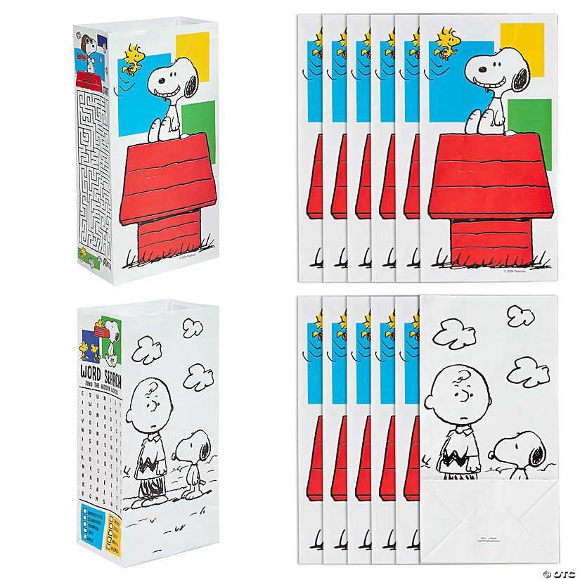 Small Peanuts<sup>&#174;</sup> Snoopy Activity Paper Treat Bags - 12 Pc. Image