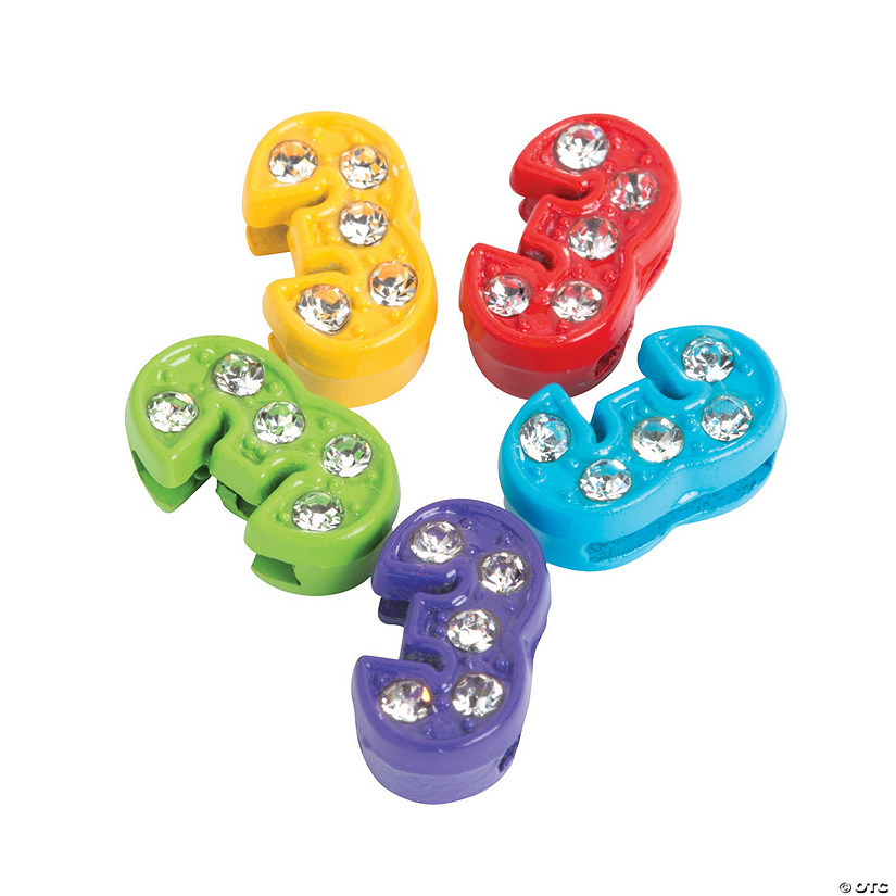 Small Rhinestone Number Slide Charms 3 Oriental Trading