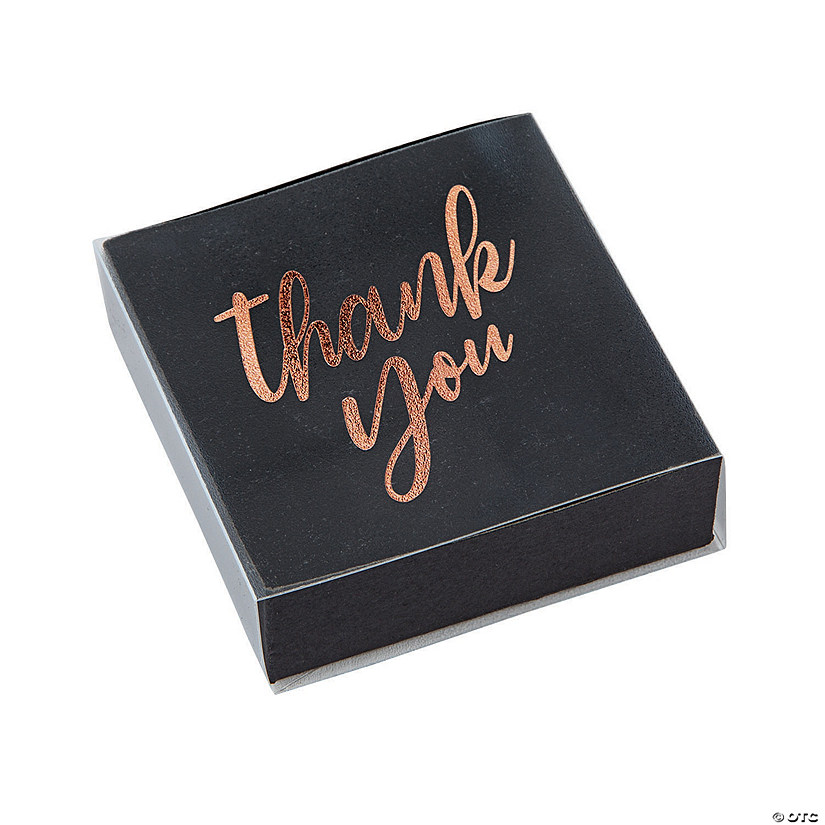 Small Rose Gold Foil Frosted Kraft Paper Favor Boxes - 12 Pc. Image