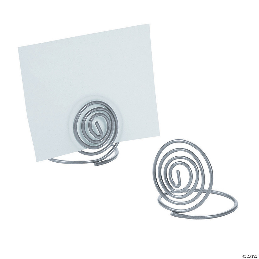 Small Silver Spiral Place Card Holders Image