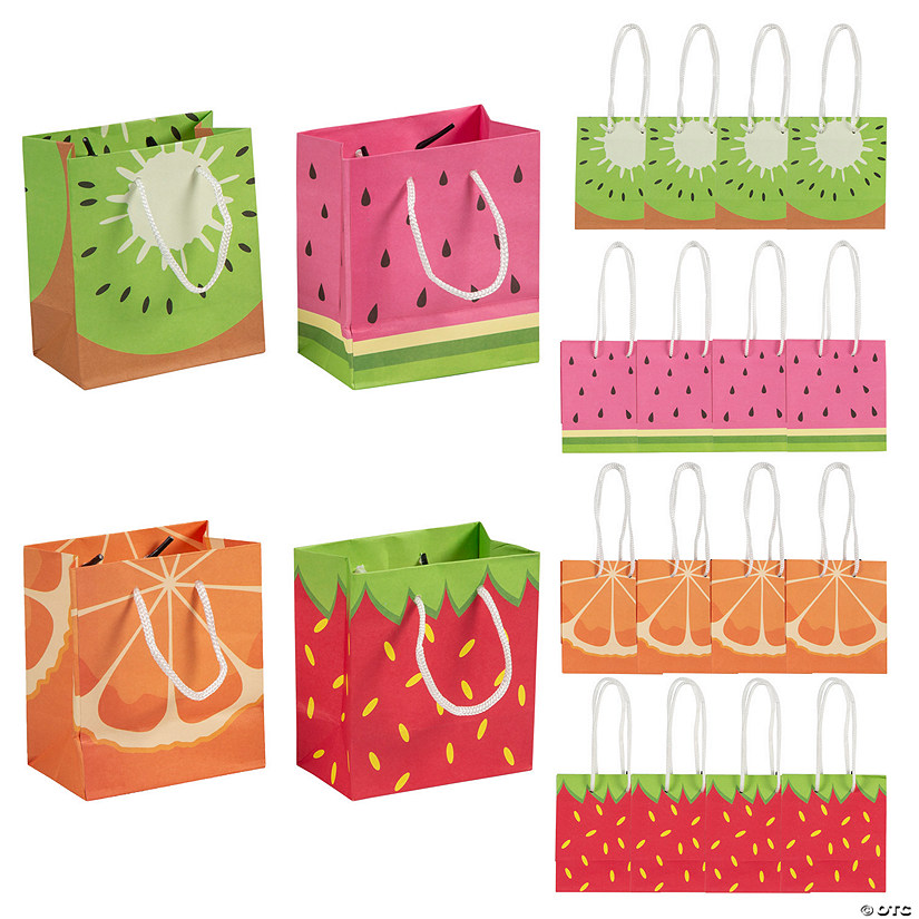 Small Tutti Frutti Paper Gift Bags - 12 Pc. Image