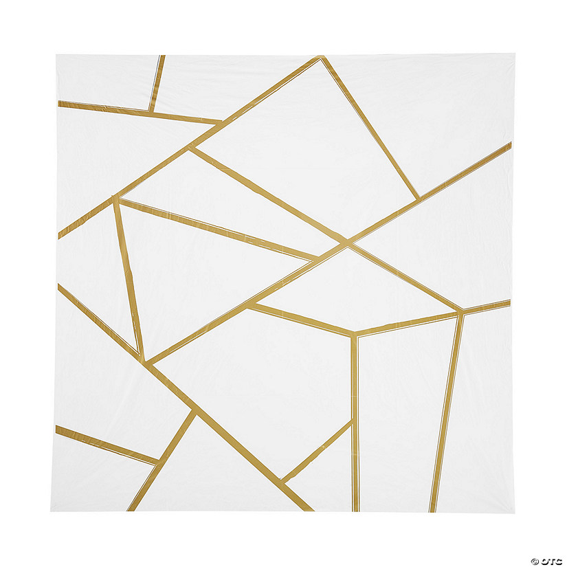 Small White & Gold Geometric Backdrop Banner Oriental Trading