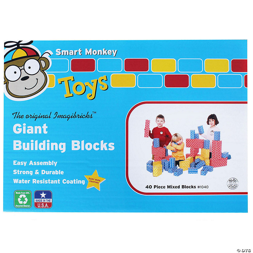 Smart Monkey Toys ImagiBRICKS Giant Building Block Set, 40 Pieces Image