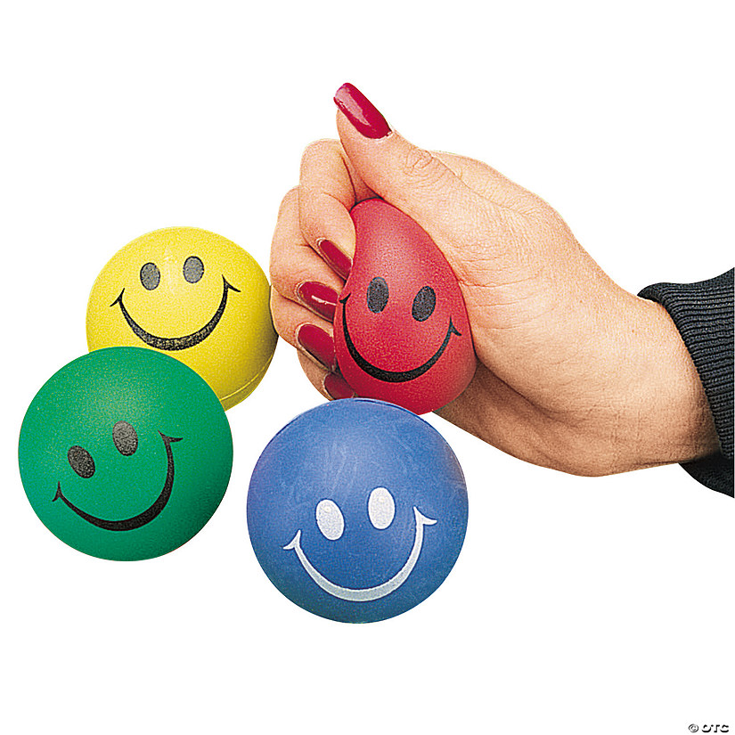 Smile Face Stress Balls - 12 Pc. Image