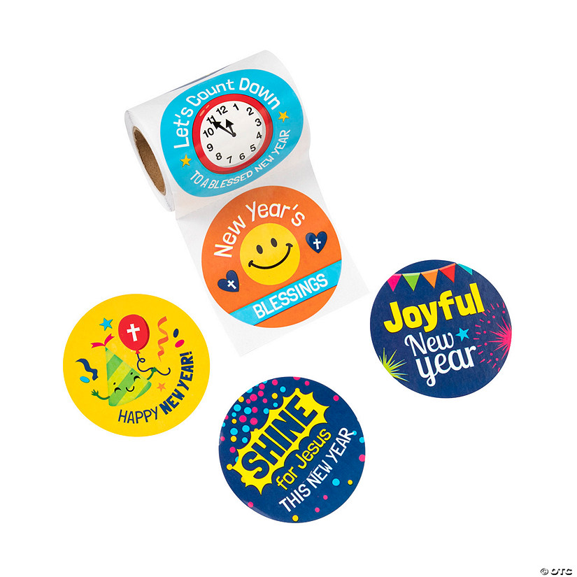 Smile for Jesus New Year Sticker Roll - 100 Pc. Image
