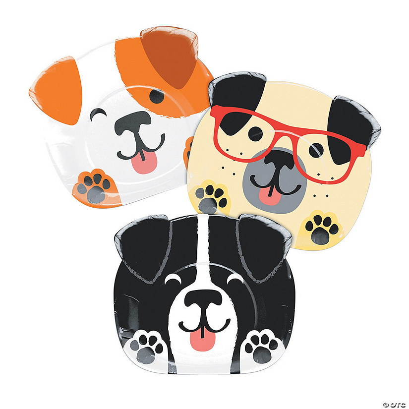 Smiling Dog Party Paper Dinner Plates - 8 Ct. Image