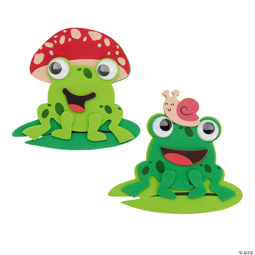 Smiling Frog with Lily Pad Magnet Foam Craft Kit - Makes 12 Image