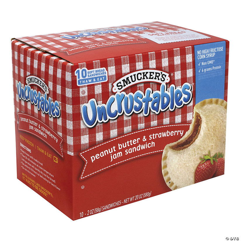 SMUCKER'S UNCRUSTABLES Peanut Butter & Strawberry, 2 oz 10 Count, 2 Pack Oriental Trading