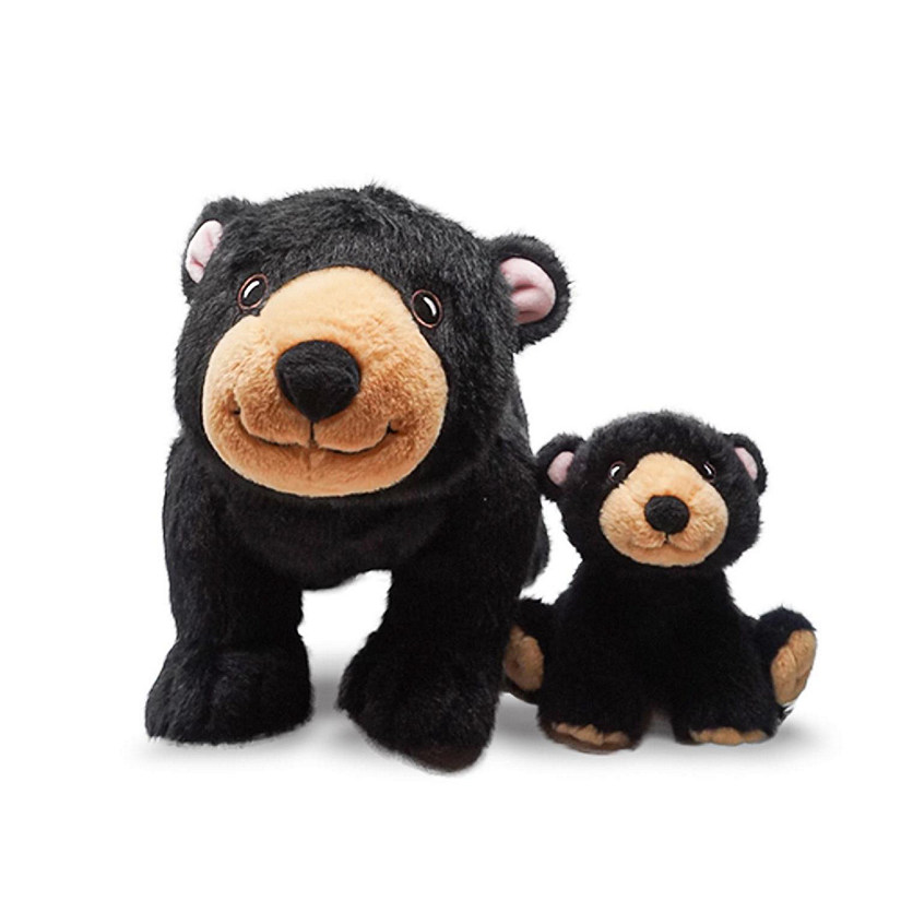 Snooze Monsters Interactive Bedtime Plush Set  Black Bear With Baby Image