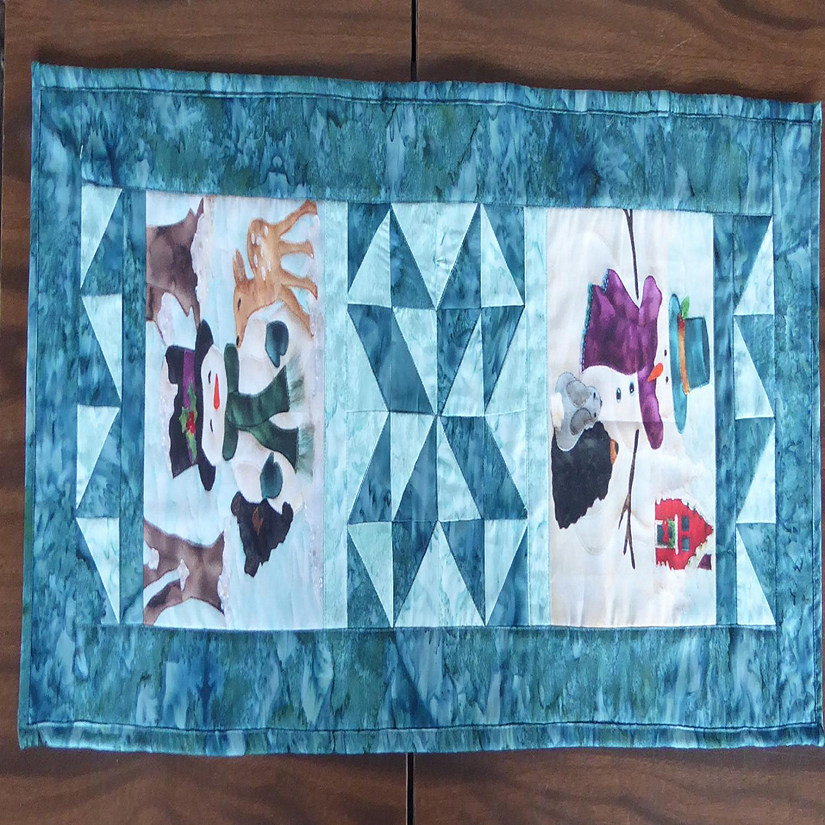 Snow Buds Table Runner Kit Blocks 4,9 and Hoffman Batik Cotton Fabric by McKe... Image