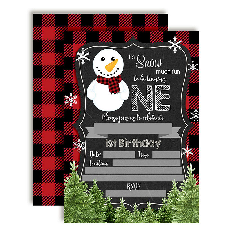 Snow Much Fun 1st Birthday Party Invitations 40pc. by AmandaCreation Image