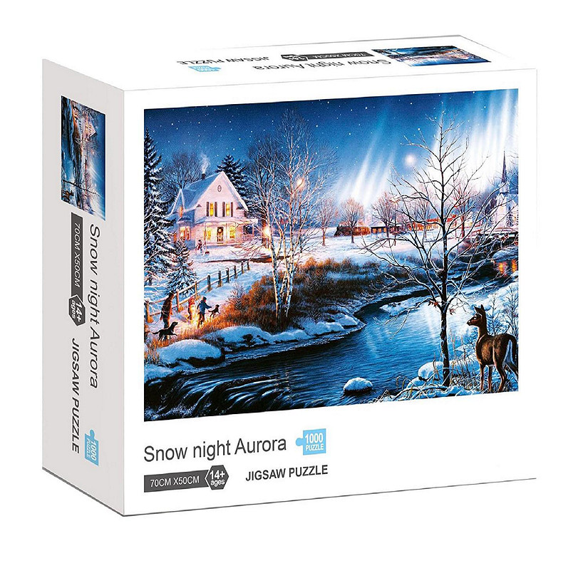 Snow Night Aurora 1000 Piece Jigsaw Puzzle Image